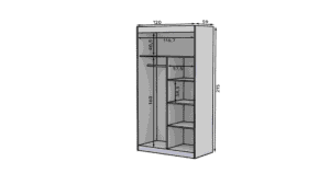 Garderobna omara Esti z drsnimi vrati 120 cm - slika 7
