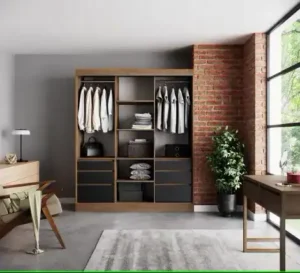 Garderobna omara Haidar z drsnimi vrati 180 cm - slika 5