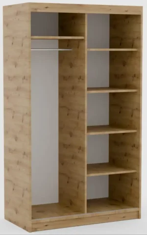 Garderobna omara Hailey z drsnimi vrati 120 cm - slika 2