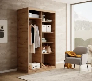Garderobna omara Delia z drsnimi vrati 120 cm - slika 6