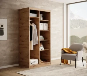 Garderobna omara Delia z drsnimi vrati 100 cm - slika 4
