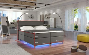 Boxspring postelja Basil z LED osvetlitvijo - slika 3