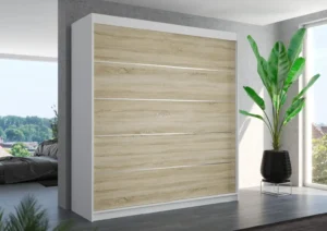 Garderobna omara Esteva z drsnimi vrati 200 cm - slika 4