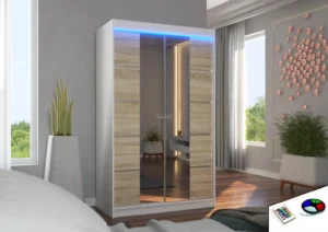 Garderobna omara Genua z drsnimi vrati 120 cm - slika 3