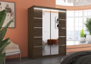 Garderobna omara Nordic z drsnimi vrati 150 cm - slika 8