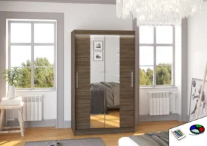 Garderobna omara Santos z drsnimi vrati 120 cm - slika 4