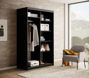 Garderobna omara Delia z drsnimi vrati 120 cm - slika 8