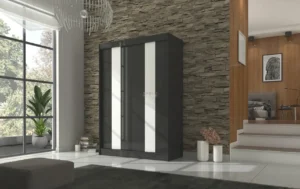 Garderobna omara Karen z drsnimi vrati 150 cm - slika 4