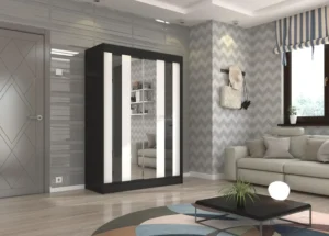 Garderobna omara Keita z drsnimi vrati 150 cm - slika 6