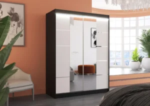 Garderobna omara Nordic z drsnimi vrati 150 cm - slika 6