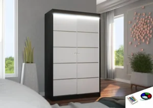Garderobna omara Benisso z drsnimi vrati 120 cm - slika 10