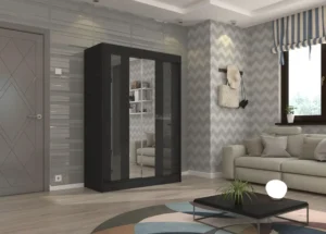 Garderobna omara Keita z drsnimi vrati 150 cm - slika 7
