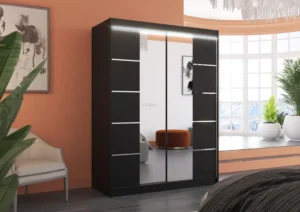 Garderobna omara Nordic z drsnimi vrati 150 cm - slika 7