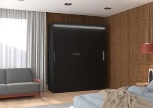 Garderobna omara Lincoln z drsnimi vrati 180 cm - slika 7