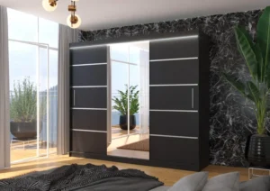 Garderobna omara Salto sonoma z drsnimi vrati 250 cm - slika 3