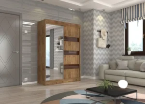 Garderobna omara Toura z drsnimi vrati 150 cm - slika 4