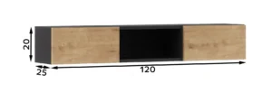 Dnevni regal ležeči Lanazzi 120 cm - slika 6