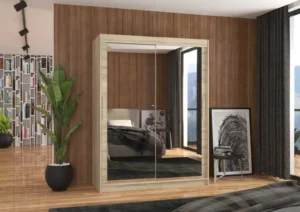 Garderobna omara Permo z drsnimi vrati 150 cm - slika 4