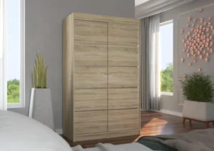 Garderobna omara Benisso z drsnimi vrati 120 cm - slika 5