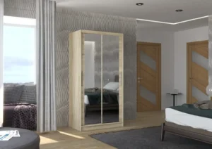 Garderobna omara Nevio z drsnimi vrati 100 cm - slika 4