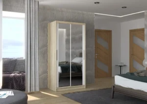 Garderobna omara Nevio z drsnimi vrati 100 cm - slika 5
