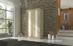 Garderobna omara Karen z drsnimi vrati 120 cm - slika 3