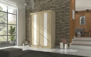Garderobna omara Karen z drsnimi vrati 150 cm - slika 3