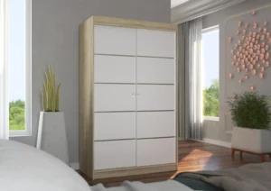 Garderobna omara Benisso z drsnimi vrati 120 cm - slika 3
