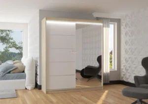 Garderobna omara Caro z drsnimi vrati 180 cm - slika 3