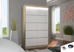 Garderobna omara Benisso z drsnimi vrati 120 cm - slika 4