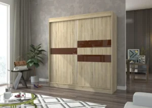 Garderobna omara Batia z drsnimi vrati 200 cm - slika 5