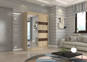 Garderobna omara Toura z drsnimi vrati 150 cm - slika 3