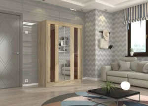 Garderobna omara Keita z drsnimi vrati 150 cm - slika 3