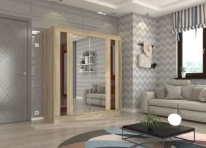 Garderobna omara Keita z drsnimi vrati 200 cm - slika 4