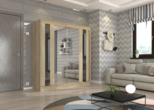 Garderobna omara Keita z drsnimi vrati 200 cm - slika 3