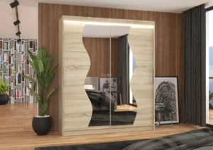 Garderobna omara Medison z drsnimi vrati 180 cm - slika 3