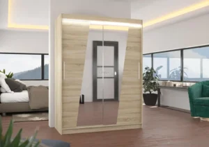 Garderobna omara Bolton z drsnimi vrati 150 cm - slika 3
