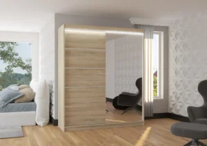 Garderobna omara Caro z drsnimi vrati 180 cm - slika 4