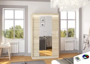 Garderobna omara Santos z drsnimi vrati 120 cm - slika 3