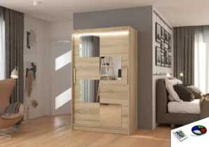Garderobna omara Lugano z drsnimi vrati 120 cm - slika 3