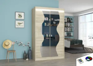 Garderobna omara Oswald z drsnimi vrati 120 cm - slika 3
