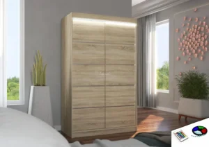 Garderobna omara Benisso z drsnimi vrati 120 cm - slika 6