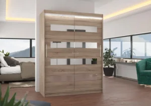 Garderobna omara Baltic z drsnimi vrati 150 cm - slika 4