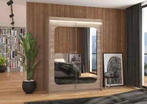 Garderobna omara Permo z drsnimi vrati 150 cm - slika 6