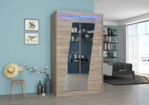 Garderobna omara Texas z drsnimi vrati 120 cm - slika 3