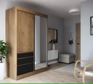 Garderobna omara Haidar z drsnimi vrati 180 cm - slika 7