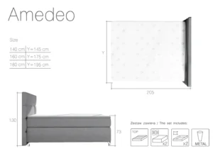 Boxspring postelja Amadeos z LED osvetlitvijo - slika 27