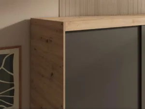 Garderobna omara Hailey z drsnimi vrati 120 cm - slika 3