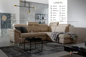 Kotna sedežna garnitura Loreto s posteljno funkcijo - slika 66
