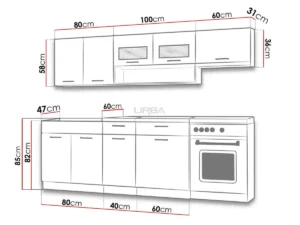 Senso 240cm bela/picard + grafitno siva - slika 3